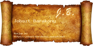 Jobszt Barakony névjegykártya